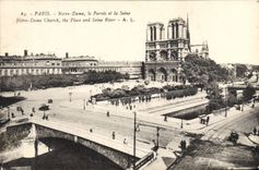 CPA Paris Notre Dame le Parvis et la Seine 