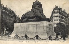 CPA Paris Le Lion de Belfort par A Bartholdi 