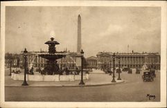 CPA Les Petits Tableaux de Paris La Place de la Concorde les Fontaines et l'Obelisque de Louksor 