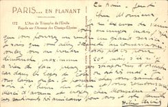 CPA Paris en flanant L'Arc de Triomphe de l'Etoile Facade sur l'Avenue des Champs Elysees 