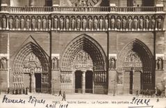 CPA Paris Notre Dame La Facade Les Portails 