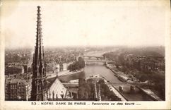CPA Notre Dame de Paris Panorama vu des tours 