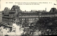 CPA Paris Ensemble de la Place de la Republique et l'Hotel Moderne 