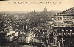 CPA Paris Panorama prise der Tours de Notre Dame 