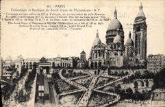 CPA Paris Funiculaire et Basilique du Sacre Coeur de Montmartre 