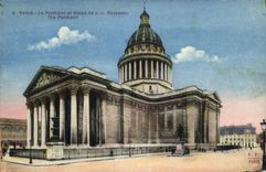 CPA Paris Le Pantheon et Statue de J J Rousseau 