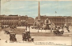CPA Paris La Place de la Concorde vue sur le Ministre de la Marine l'Automobile Club de France et la
