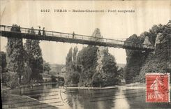CPA Paris Buttes Chaumont Pont suspendu 