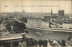 CPA Paris Vue sur Notre Dame et le Pantheon pris de Saint Gervais 