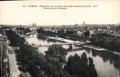 CPA Paris Panorama sur la Seine vers Notre Dame et la Cite 