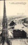 CPA Paris La Fleche de Notre Dame et le Panorama de la Seine cote Est 