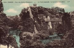 CPA Paris Parc des Buttes Chaumont Le Pont suspendu 