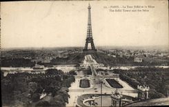 CPA Paris La Tour Eiffel et la Seine 