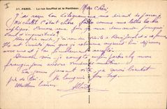 CPA Paris La rue Soufflot et le Pantheon