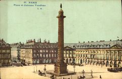 CPA Paris Place et Colonne Vendome 
