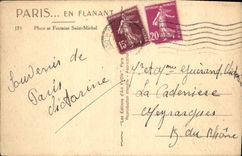 CPA Paris Place et Fontaine Saint Michel 