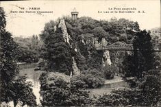 CPA Paris Parc des Buttes Chaumont Le Pont suspendu 
