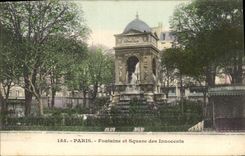 CPA Paris Fontaine et Square des Innocents 