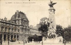 CPA Paris Le Louvre et le Monument de Gambetta 