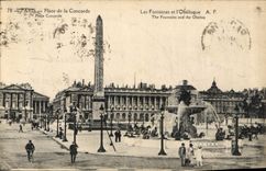 CPA Paris Place de la Concorde Les Fontaines et l'Obelisque 