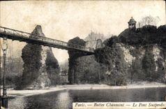 CPA Paris Buttes Chaumont Le Pont Suspendu 