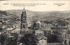 CPA Le Puy La Basilique Cathedrale Mon hist roman Vue d'ensemble prise du Rocher Corneille 