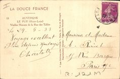 CPA Auvergne Le Puy Haute Loire Vieilles Maisons de la Rue des Tables