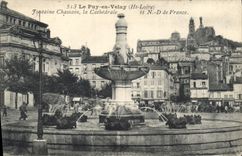 CPA Le Puy en Velay Ht Loire Fontaine Chassain la Cathedrale et ND de France 