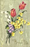 CPA Bonne Fete Fleurs