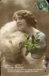 CPA Bonne Annee Femme