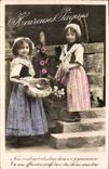 CPA Heureuses Paques Enfants