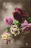 CPA Bonne Annee fleurs