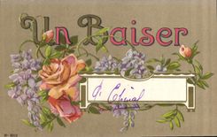 CPA Un Baiser Fleurs