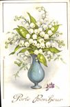 CPA Porte Bonheur fleurs