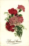 CPA Bonne Annee Fleurs