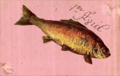 CPA Poisson 1er avril