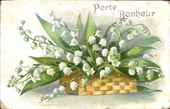 CPA Porte Bonheur Fleurs
