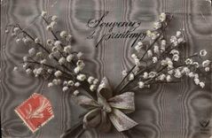 CPA Souvenir et printemps Fleurs