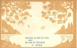 CPA Cherchez au fond de votre coeur Le nom de l'envoyeur Arbres