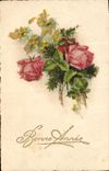 CPA Bonne Annee Fleurs