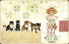 CPA Enfant Chats Chats