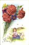 CPA Bonne Fete Enfant Fleurs
