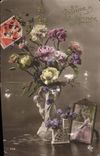 CPA Bonne Annee Fleurs