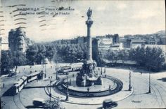 CPA Marseille Place Castellane Fontaine Cantini et le Prado 