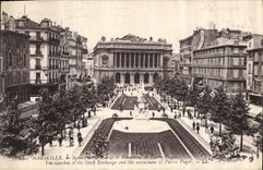 CPA Marseille Square de la Bourse Monument de Pierre Puget 