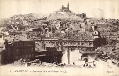 CPA Marseille Panorama vu a vol d'oiseau 