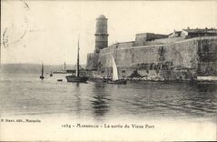 CPA Marseille La Sortie du Vieux Port 