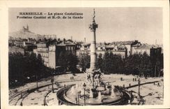 CPA Marseille La Place Castellane Fontaine Cantini et Notre Dame de la Garde 