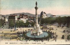 CPA Marseille Place Castellane Fontaine Cantini 