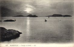 CPA Marseille Coucher de Soleil 